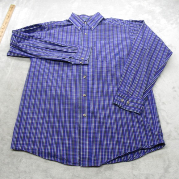 Ariat Pro Series Shirt Mens Medium Purple Plaid Pocket‎ Long Sleeve Button Down - Picture 2 of 13